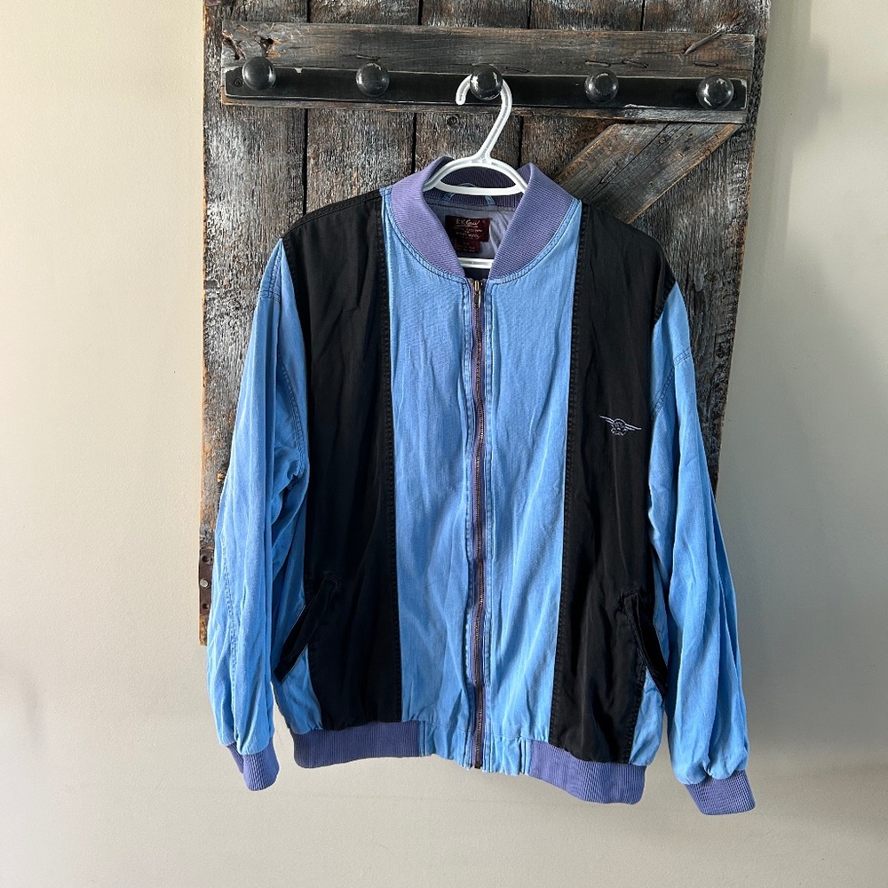 Men's Vintage Randy River Full Zipper Jacket Blue & Black